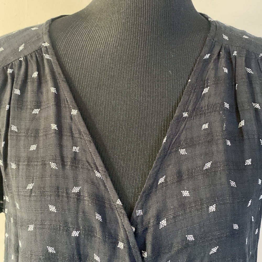 Universal Thread Boho Style Black Wrap Blouse V-N… - image 2